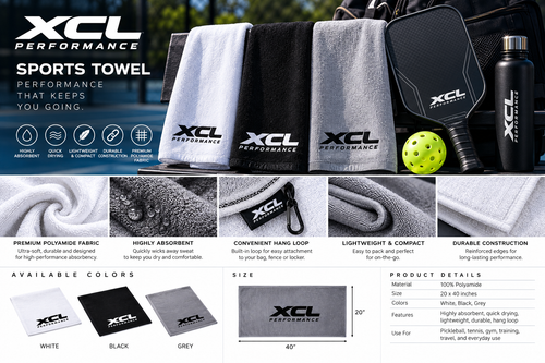Performance Sports Towel - Black